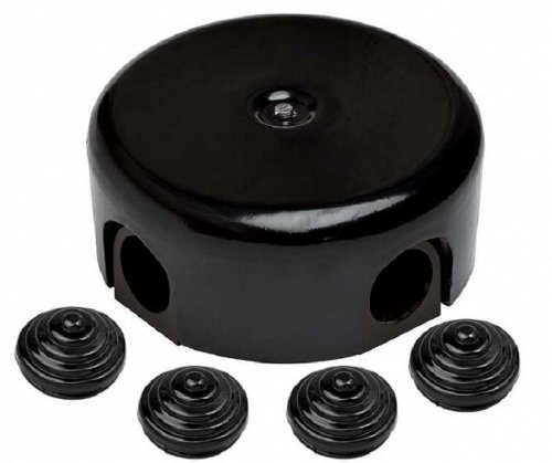 Коробка-ретро распределительная пластик Bironi Лизетта 78х30мм черный картинка